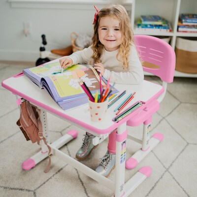 Mount-It! 26W Kids Desk with Chair, Pink (MI-10203)