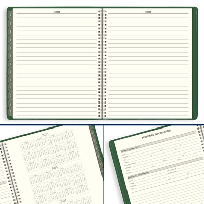 2026 AT-A-GLANCE Recycled 9" x 11" Monthly Planner, Faux Leather Cover, Green (70-260G-60-26)