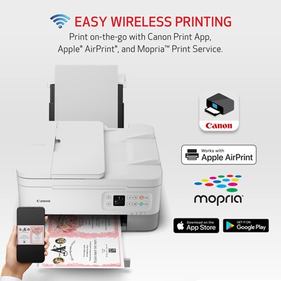 Canon PIXMA TR7020a Wireless Color Inkjet Printer, All-In-One, Print, Scan, Copy (TR7020A WHITE)