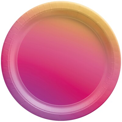 Party City Rainbow Ombre 7 Paper Plates, Mulitcolored, 8 Plates/Pack (AM540051-ST)