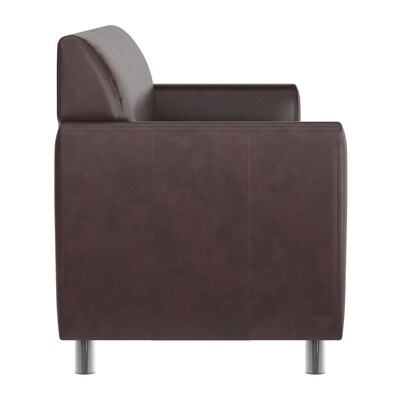 Flash Furniture Hercules Diplomat LeatherSoft Sofa, Brown/Chrome Legs (BT8273BNCHR)
