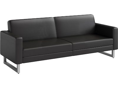 Safco Mirella 77 Vinyl Lounge Sofa, Black (1730MRL2SLVBL)