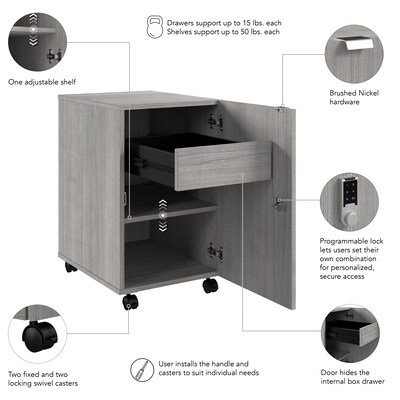 Bush Business Furniture Assure 26"H Storage Cabinet, Platinum Gray (AUS116PGSU)
