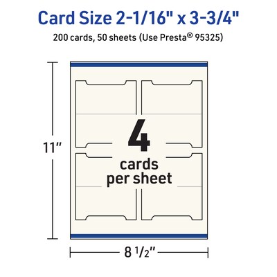 Avery Matte General Use Blank Cards, Ivory, 200/Box (95325)