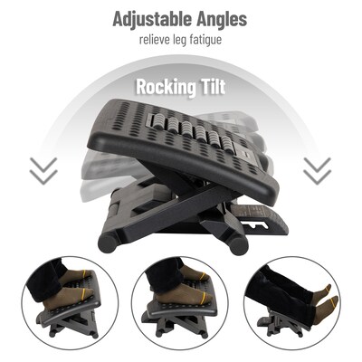 Mind Reader Anchor Collection Tilt Adjustable Footrest, Black (FTROLL-BLK)