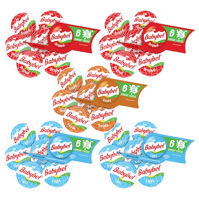 Babybel Mini Variety Cheese, 4.5 oz., 5/Pack (600-00234)