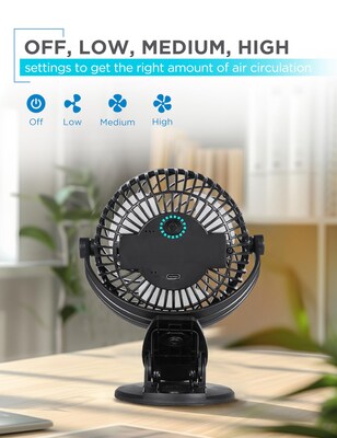 Black & Decker 4 Clip Fans, 3-Speed, Black, 2/Pack (BFDC42PK)