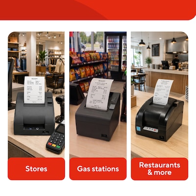 Staples Financial POS Register Rolls 2-Ply Carbonless 3 x 90 Ft Receipt Paper