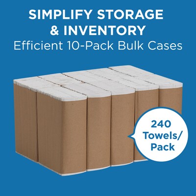Pacific Blue Basic C-Fold Paper Towels, 1-ply, 240 Sheets/Pack, 10 Packs/Carton (20603)
