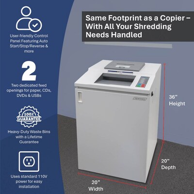 Formax OnSite 8704CC 45-Sheet Cross-Cut Multimedia Office Shredder (FD8704CC)