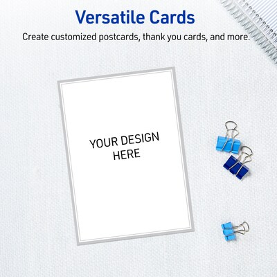 Avery Rectangle Cards, 5" x 7", Silver Border, 60/Pack (S00-F3K)