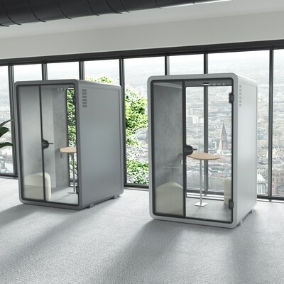 FlexiSpot WorkCube Series Sound Absorbing 2 Person Privacy Booth, White (P2FW-KIT)