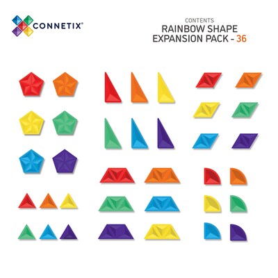 Connetix Magnetic Tiles Rainbow Shape Expansion Pack, 36 Pieces (CNTR00036SE)