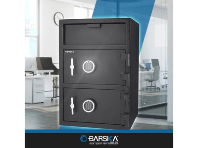 Barska Dual-Compartment Steel Depository Safe with Keypad Lock, 1.6/2 cu. ft., Black (AX13312)