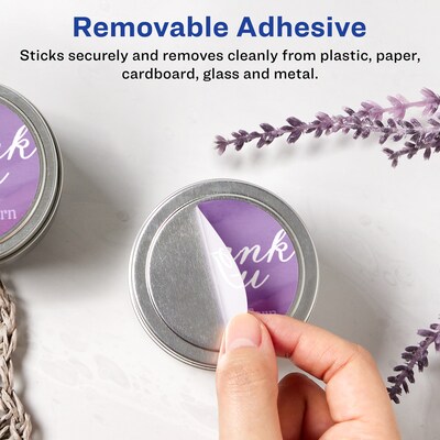 Avery Laser/Inkjet Round Multipurpose Labels, 1.5 Dia., White, 300 Labels/Pack (94506)