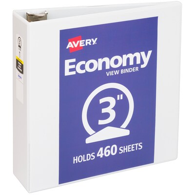 Avery 3" 3-Ring View Binders, White (5741)