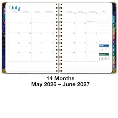 2026-2027 Excello Brands 8.5" x 11" Academic Weekly & Monthly Planner, Paperboard Cover, Black Tree Seasons (FSHN-AY26-8511-32)