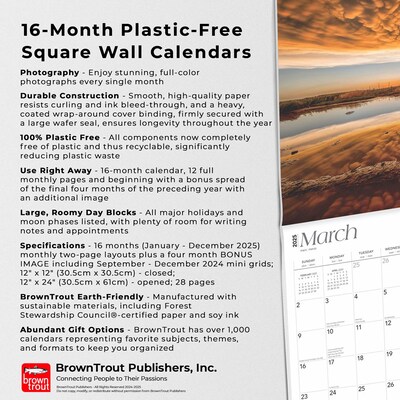 2025 BrownTrout Kansas Wild & Scenic 12" x 12" Monthly  Wall Calendar (9781975474997)