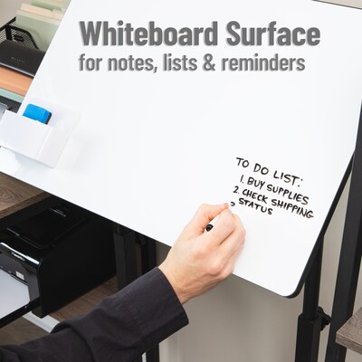 Mind Reader 24"W Adjustable Standing Whiteboard Desk, Black (SDWBOARD-BLK)