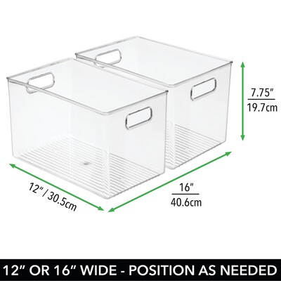 iDesign Pantry Organizer Bins with Handles - Storage Bins for Kitchen Organization - Ideal for Cabinets or Fridge
