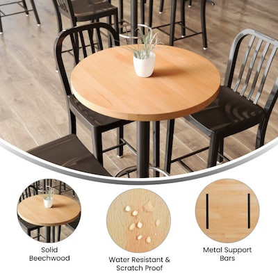 Flash Furniture Bennett 30"Dia. 1.5" Thickness Round Table Top, Wooden, Natural (GSF00330RNAT)
