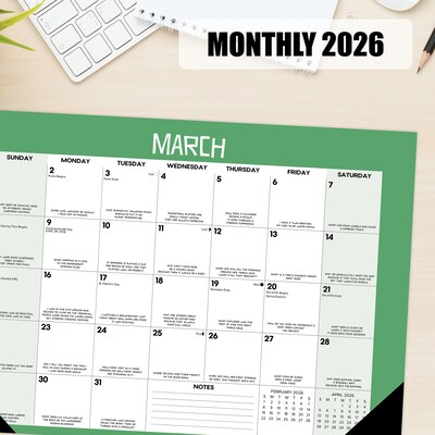 2026 Willow Creek Bad Dad Jokes 17" x 12" Monthly Desk Pad Calendar, Blue (57056)