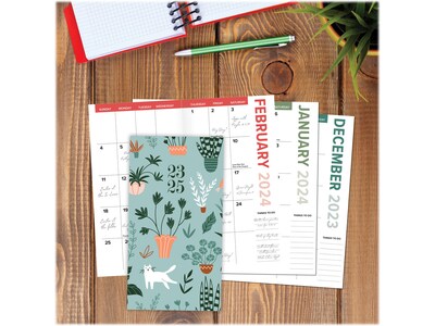 2023-2025 Willow Creek Houseplants 3.5" x 6.5" Academic Monthly Planner, Paperboard Cover, Multicolor (38642)