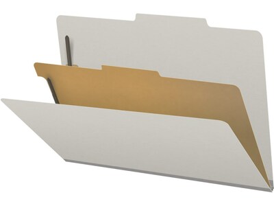Medical Arts Press Pressboard Classification Folder, 1 Divider, 2 Expansion, Legal Size, Gray, 10/Box (DV-T52-14-3GRY)