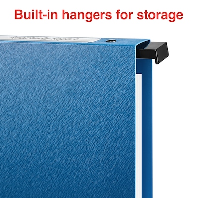 Staples 1" 3-Ring Hanging Binders, Blue (ST62618)