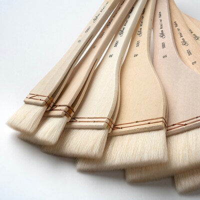 Silver Brush Natural Goat Bristle, Silver Hake Set, 9/Pack (SLVHK5051)