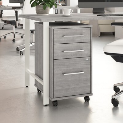 Bush Business Furniture Hustle 3 Drawer Mobile File Cabinet, Platinum Gray (HUF116PG)