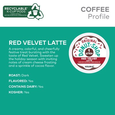 The Original Donut Shop One-Step Red Velvet Latte Coffee Keurig® K-Cup® Pods, Dark Roast, 20/Box (5000362053)