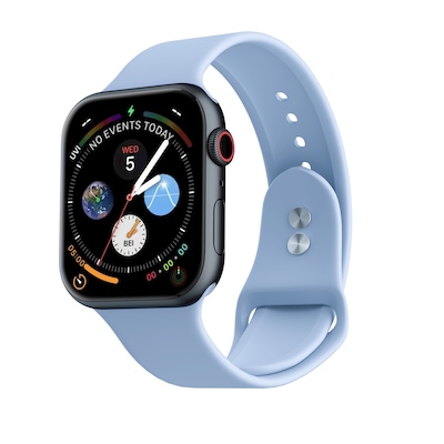 LAX Dual Clasp Silicone Band for Apple Watch, Sky Blue