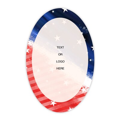 Custom Full Color Vertical Oval Shaped Magnet, 30 mil. Magnetic stock, 6 x 4