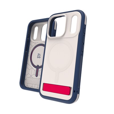 ZAGG Sedona Snap KS MagSafe Phone Case for iPhone 17 Pro, Shock Absorbing, Red Light/Blue (702319138)