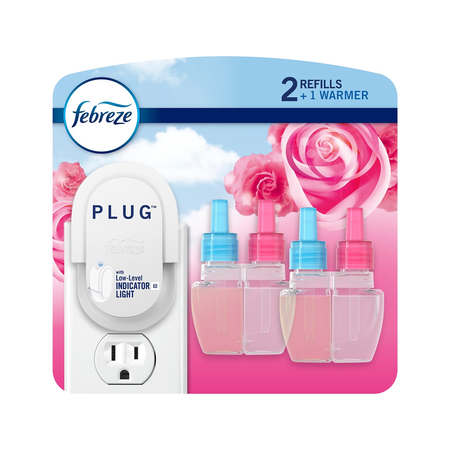 Febreze Fade Defy PLUG Air Freshener with 2 Oil Refills, Downy April Fresh Scent, 0.87 Fl. Oz. (4174)