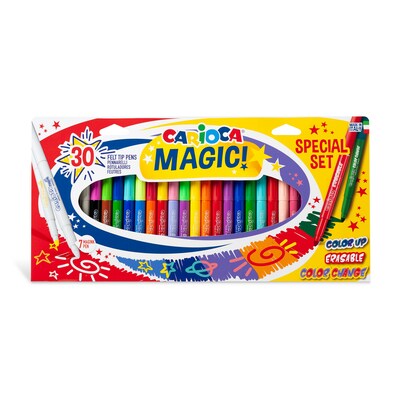 CARIOCA Magic! Washable Kids Markers, Maxi Tip, Assorted Colors, 30/Set (CRA43183)