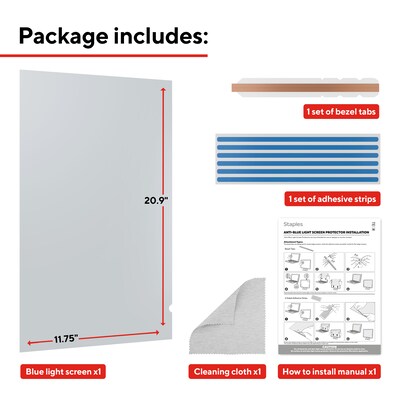 Staples TECH Blue Light Filter for 24” Widescreen Monitor (16:9) (ST63416)