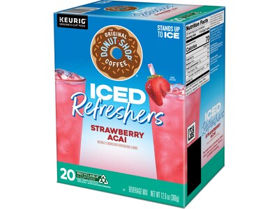 The Original Donut Shop Iced Refreshers Strawberry Acai, Keurig® K-Cup® Pods, 20/Box (5000379382)