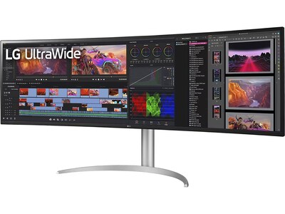 LG UltraWide 49 Curved Nano IPS Monitor, Black Glossy/Silver Texture (49BQ95C-W)