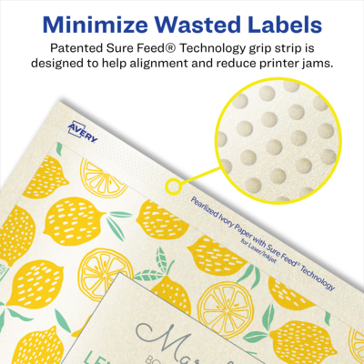 Avery Pearlized Ivory Rectangle Multipurpose Labels, 5" x 7", Ivory, 50/Pack (94258)