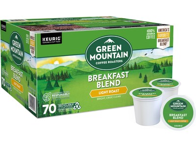 Green Mountain Breakfast Blend Coffee Keurig® K-Cup® Pods, Light Roast, 70/Box (5000373741)