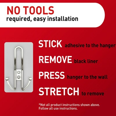 Command Extra Large Hook, 10lb., Satin Nickel, 2/Pack (17038SN-2ES)
