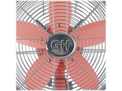 Good Housekeeping Oscillating Desk Fan, 3-Speed, Silver/Salmon (92610)