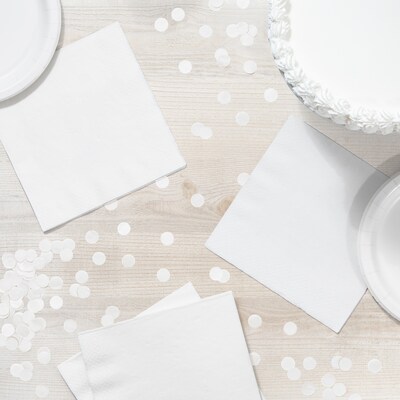 Creative Converting Touch of Color Touch of Color Dinner Paper Napkins, 3-ply, White, 250/Carton (59000B)
