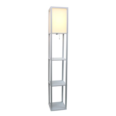 Creekwood Home Classix 62.5 Floor Lamp with Rectangular Shade, Gray (CWF-3007-GY)