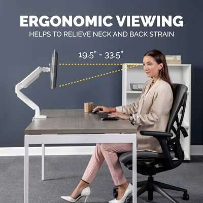 Fellowes Platinum Series Adjustable Arm, Up to 32" Monitor, White (8056201)