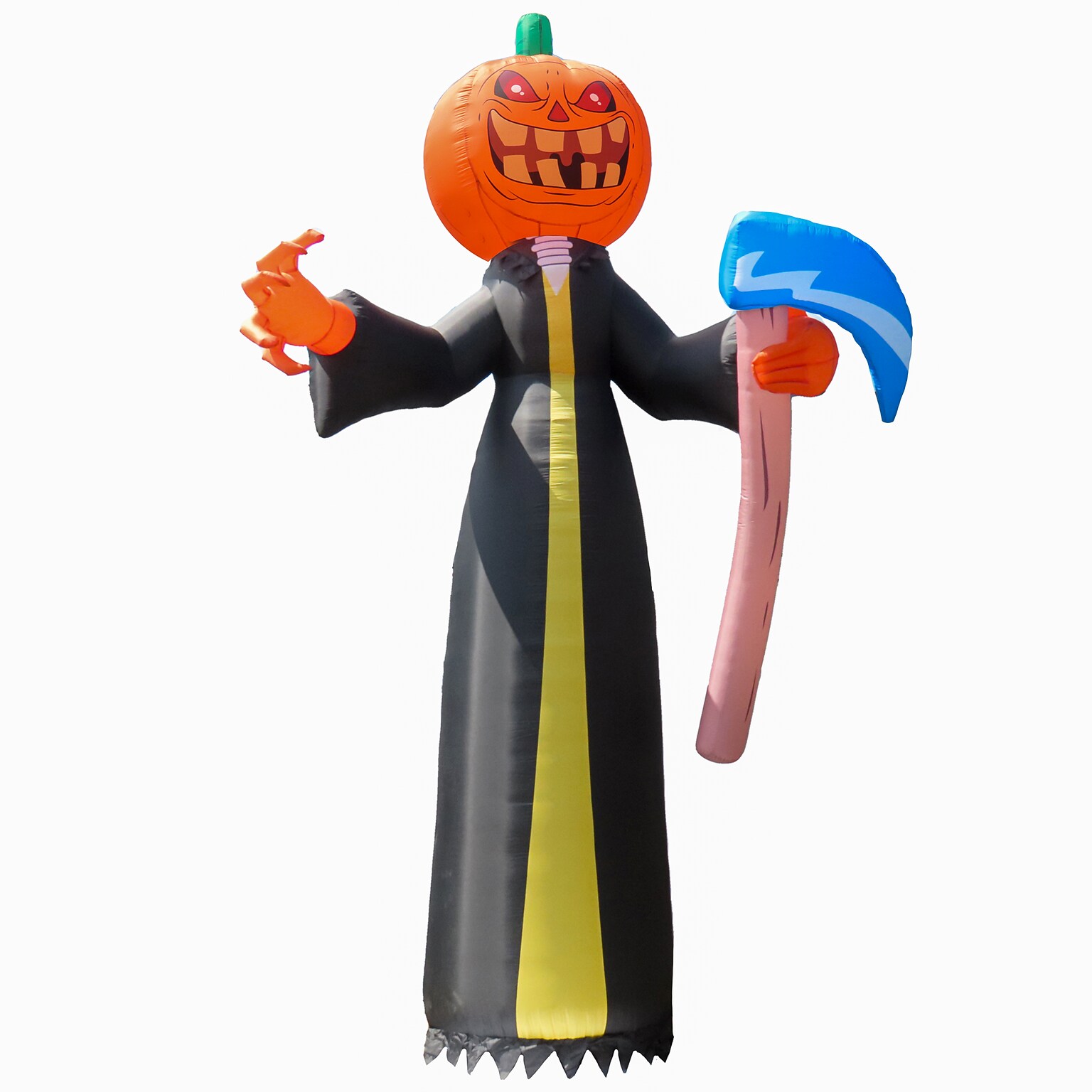 National Tree Company 20 Inflatable Halloween Pumpkin Reaper, 6 White LED Lights- UL (MZ17-HLN2055600)