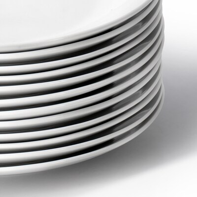 Elama Porcelain Dinner Plate Set, White, 12 Piece (935121727M)