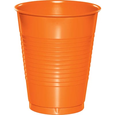 Creative Converting Touch of Color Plastic Cups, Sunkissed Orange, 240/Carton (28191081)